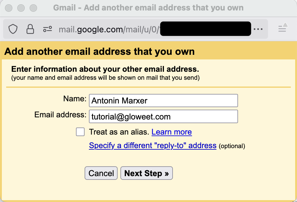 Add domain email to gmail